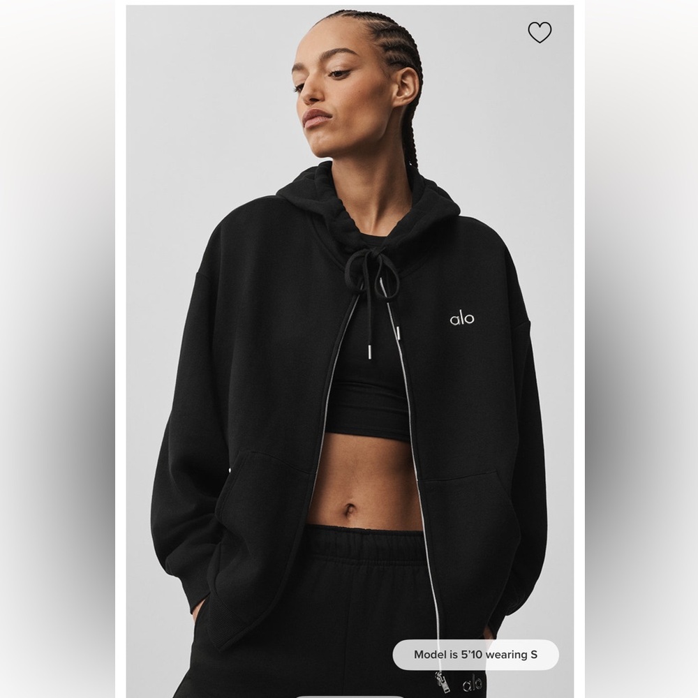 ALO Yoga Women's Classic Black Zip-Up Hoodie